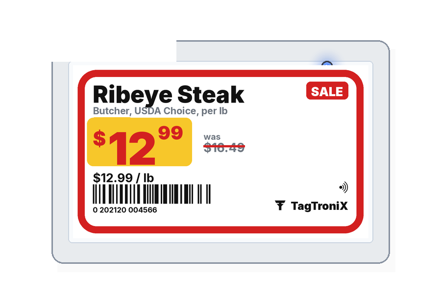 TagTroniX 10.2 inch electronic shelf label